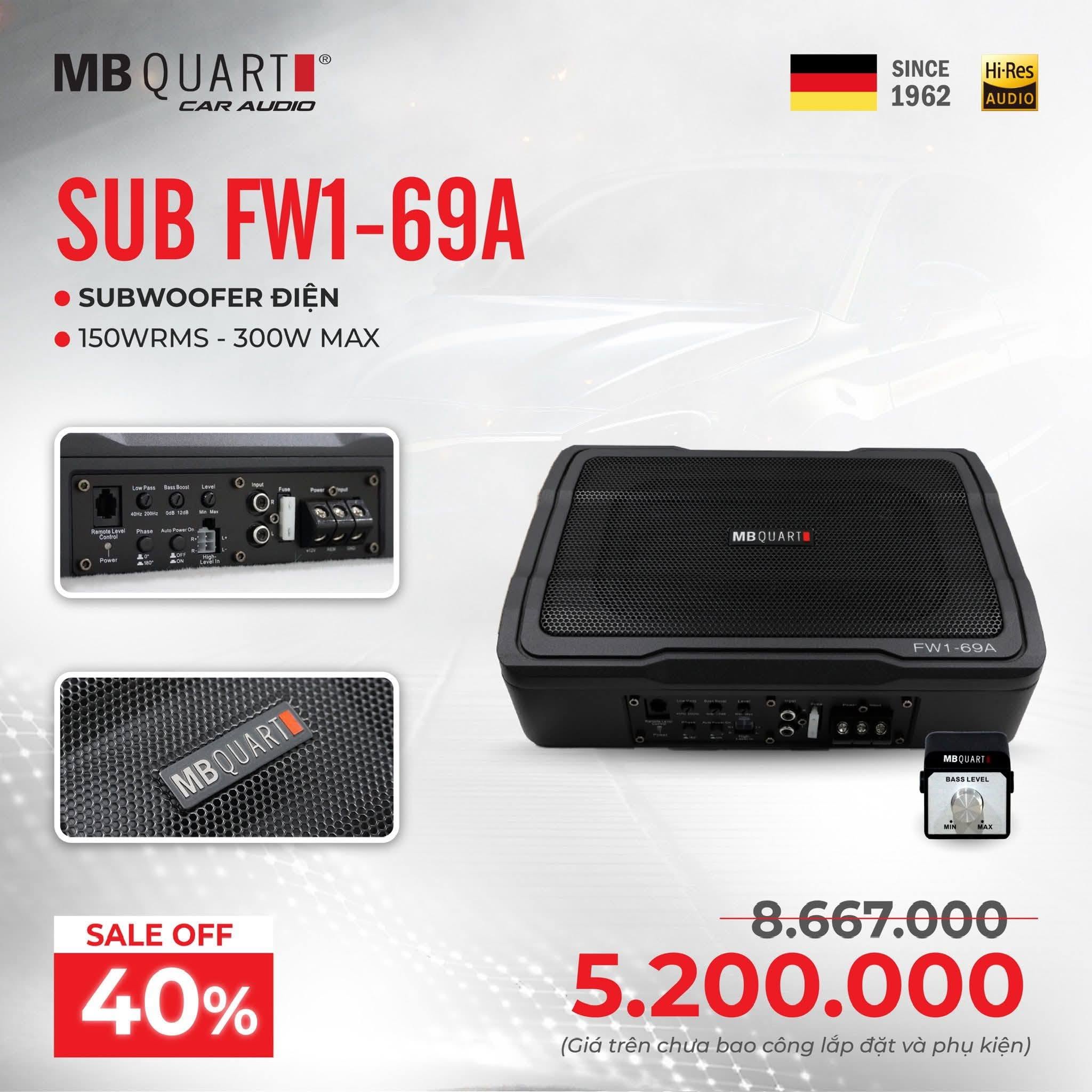 Sub điện gầm ghế MB Quart FW1-69A