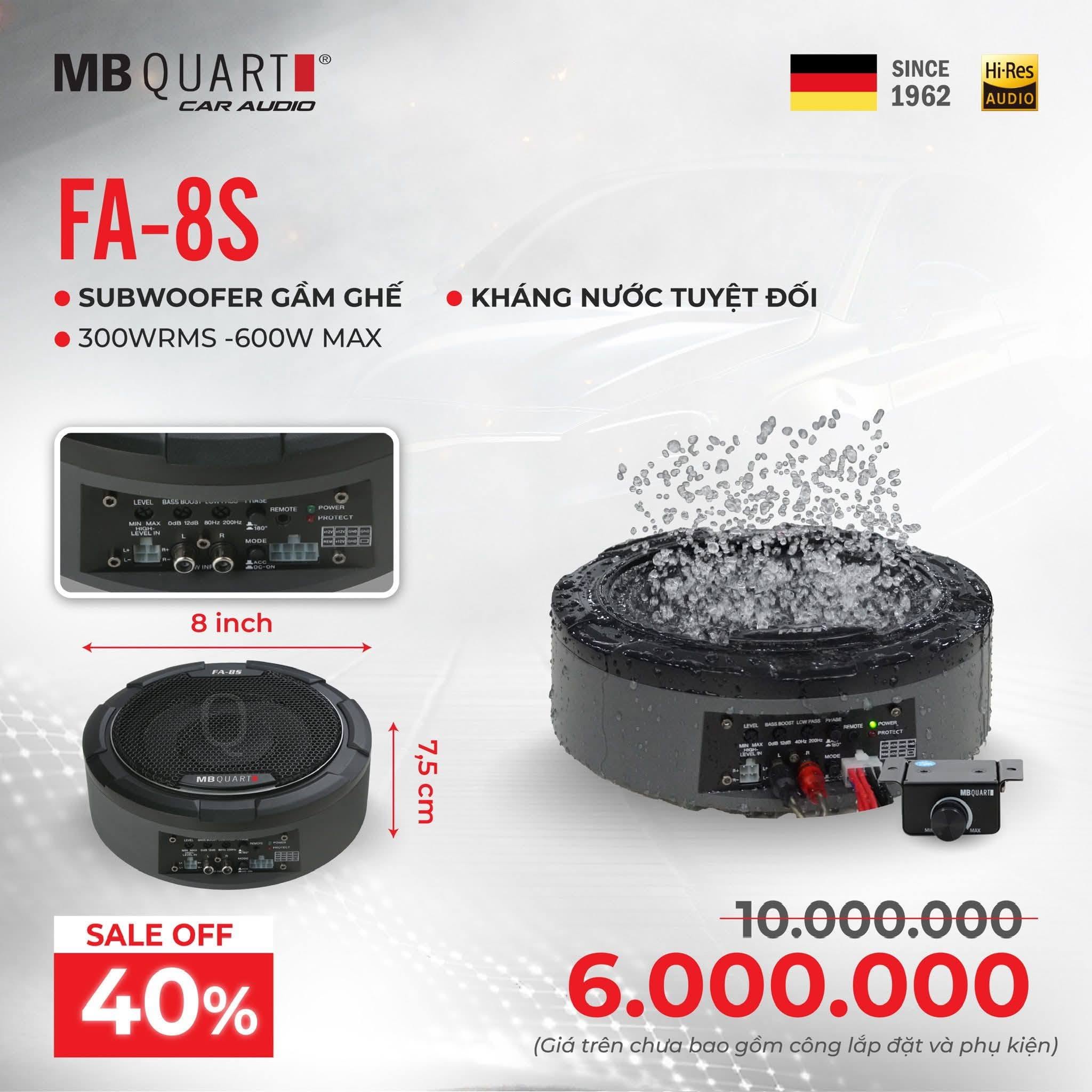 Sub điện gầm ghế MB Quart FA-8S