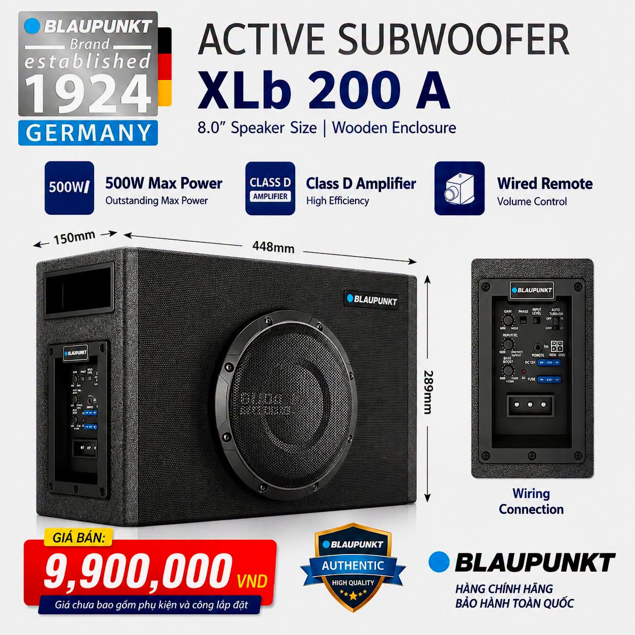 Sub hơi đóng thùng sẵn Blaupunkt XLb 200 A