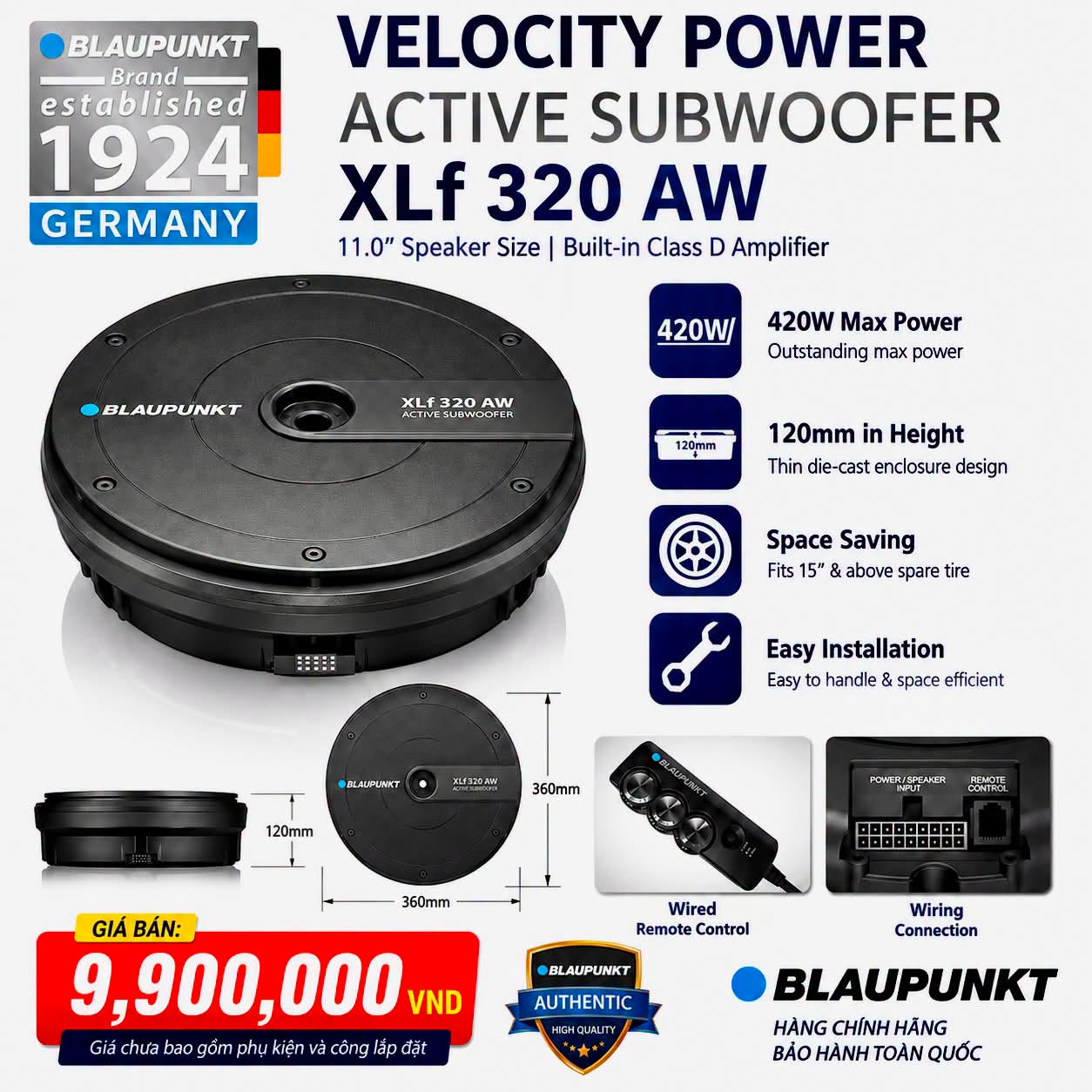 Sub lốp dự phòng BLAUPUNKT XLf 320 AW