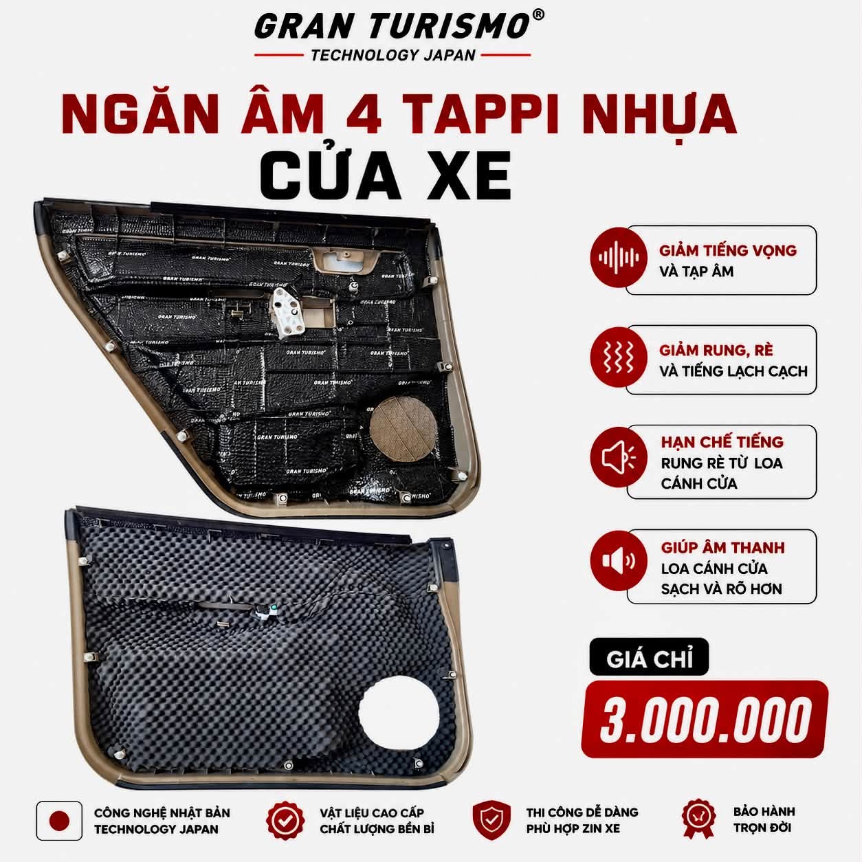 Cách âm 4 tappi nhựa